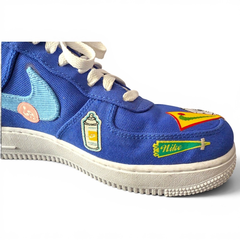 Nike Air Force One 07 LA Dodgers Lakers Patchwork Special Release Blue Women 9.5 - Picture 11 of 12